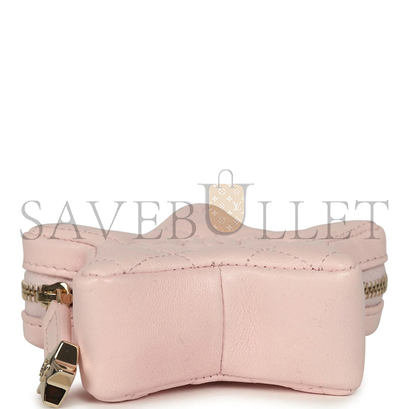 Ch**el STAR CHARM LIGHT LAMBSKIN GOLD HARDWARE (8*7*3cm)